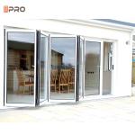 Modern House Double Glass Aluminum Folding Doors For Hotel Restaurant