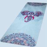 Extra light weight Ultra Thin Microfiber Printing Natural Rubber Yoga Mat 1.5mm