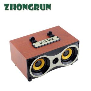 China Classic wooden retro Bluetooth computer desktop small speaker portable Bluetooth wooden box subwoofer on sale