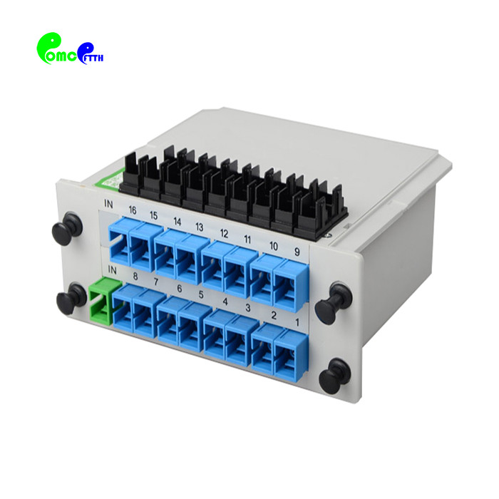 1650 nm Fiber Optic Splitter 1x16 PLC Splitter LGX Box Cassette Card Inserting