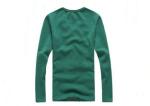 Green Long Sleeve Men's T - Shirts Casual V Neck Blank Cotton Keep Warm
