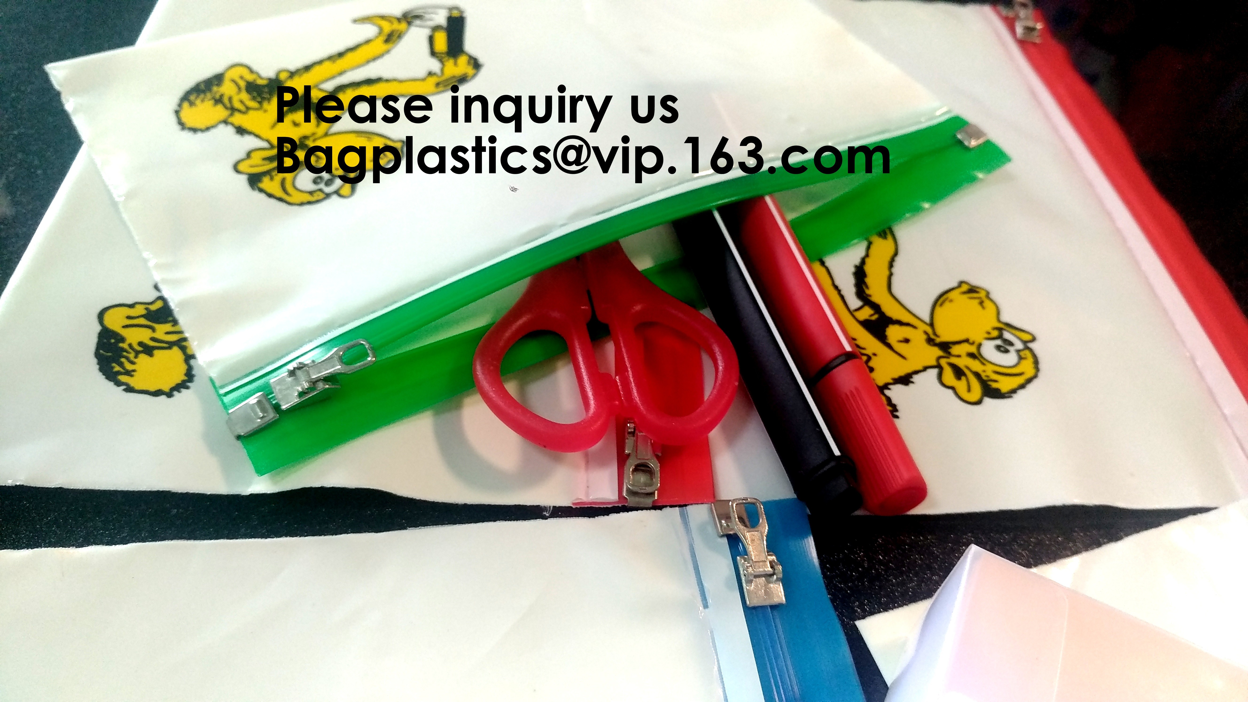 Metal Slider Office File Folder Mesh Clear PVC Zip Lock Document Bag,Folder File Wallet Zipped Lock Document Bag pack