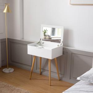 Wholesale Brown White Wooden Dressing Table With Mirror Large Capacity Luxury For Bedroom Home from china suppliers