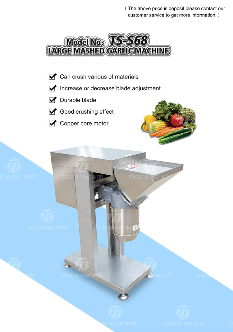 Barrel Removable Hot Pepper Crushing Machine , Breaking Triturating Garlic Processing Equipment