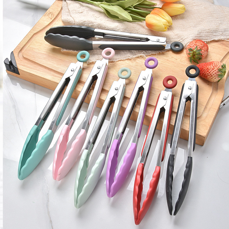 Silicone Kitchen Tongs With Silicone Tips Set Of 3 Heat Resistant Tongs Tools For Serving Food 7 Inch 9 Inch 12 Inch