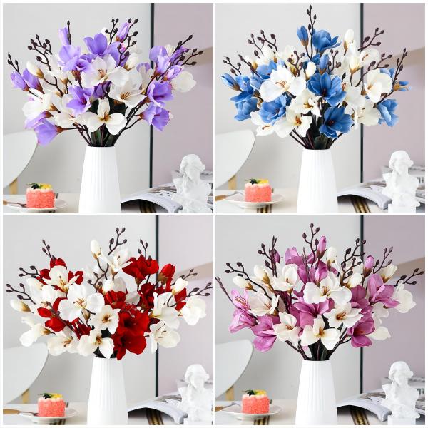 Indoor Fake Silk Magnolia Flowers Home Decoration 40x35cm