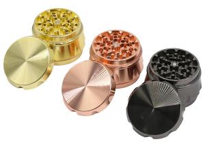 Wholesale Flat Drum Shaped Side Concave Metal Herb Grinder Cigarette Set from china suppliers