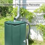 Green 100 Gallon Collapsible PVC Rain Barrel 500D/1000D Portable Water Storage