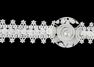 Wholesale 3D Flower French Venice Guipure Lace Trim With Pearl Bead For Bridal Wedding Dress from china suppliers