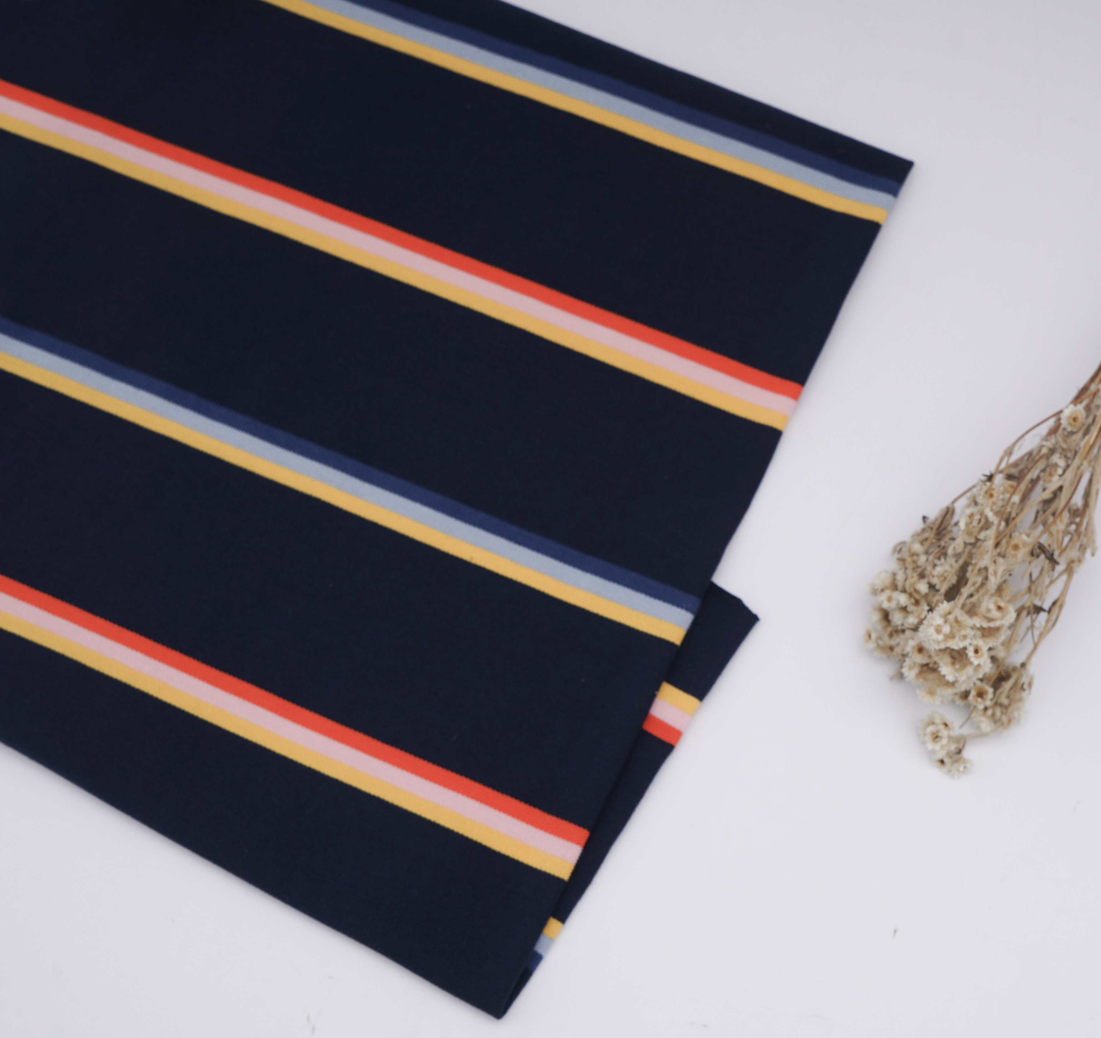Comfortable And Natural Skin-Friendly Healthy Striped Knit Fabric For T-Shirt