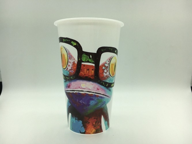 Injection Molded PP Plastic Beverage Cups for Milk Tea Juice , Iml Products
