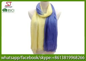 Wholesale Chinese factory frayed two colors ombre lightweight scarf 100% Viscose 70*180cm spring summer autumn sun protection from china suppliers