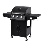 40000BTU Stainless Steel Gas 3 1 Burners BBQ Trolley Gas BBQ Grill Outdoor with