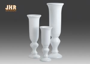 Wholesale Indoor Shiny White Fiberglass Planters Floor Vases Cup Shape Large Pots from china suppliers