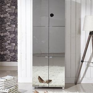 Wholesale Apartment Brown Luxury 182cm 36 pairs Mirror Shoe Rack from china suppliers