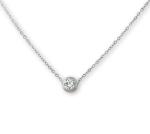Diamond Pendant Necklace Rose Gold Stainless Steel Necklace 450mm length