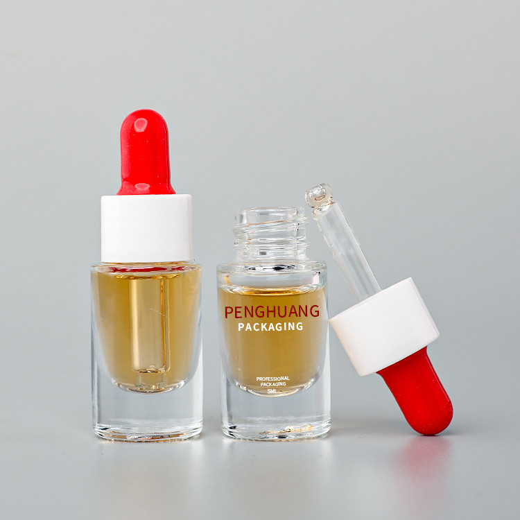 Wholesale 5ml round essential oil bottle dropper cosmetic glass bottle skin care
