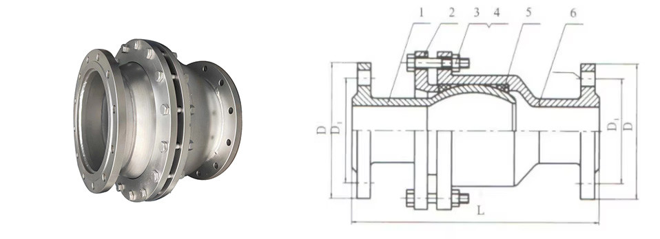 SS304/SS316 Stainless Steel Flange Compensator Universal Joint E-Type Spherical Compensator