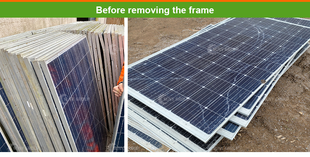 150mm Hydraulic Stroke Length Solar Panel Recycling Machine for Aluminum Alloy Frame