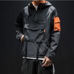 Men Nylon Pullover Hooded Lightweight Windbreaker Jackets Waterproof