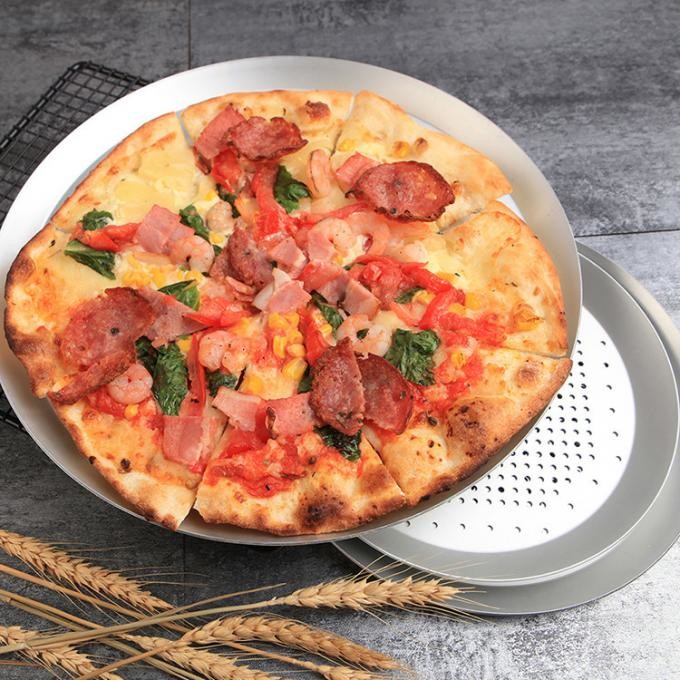 Perforated Aluminium Baking Tray Round Hard Anodised 16 Inch Perforated Pizza Tray