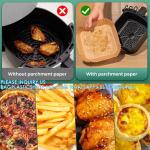 Air Fryer Paper Liners,125Pcs Parchment Paper, Air Fryer Disposable Paper Liner