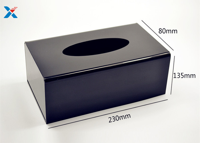 Back Acrylic Rectangular Tissue Box , Hotel Tissue Box Size Customized