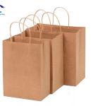 Custom Order Accepted Logo Bulk Shipping Coffee Brown Kraft Paper Bag with