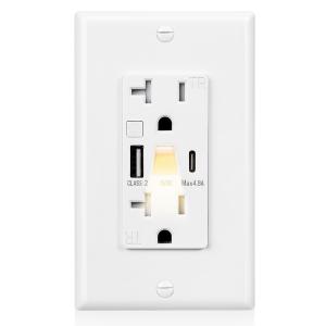Wholesale Convenient USB Charging Outlet with Light 2700K 5V 4.2A from china suppliers