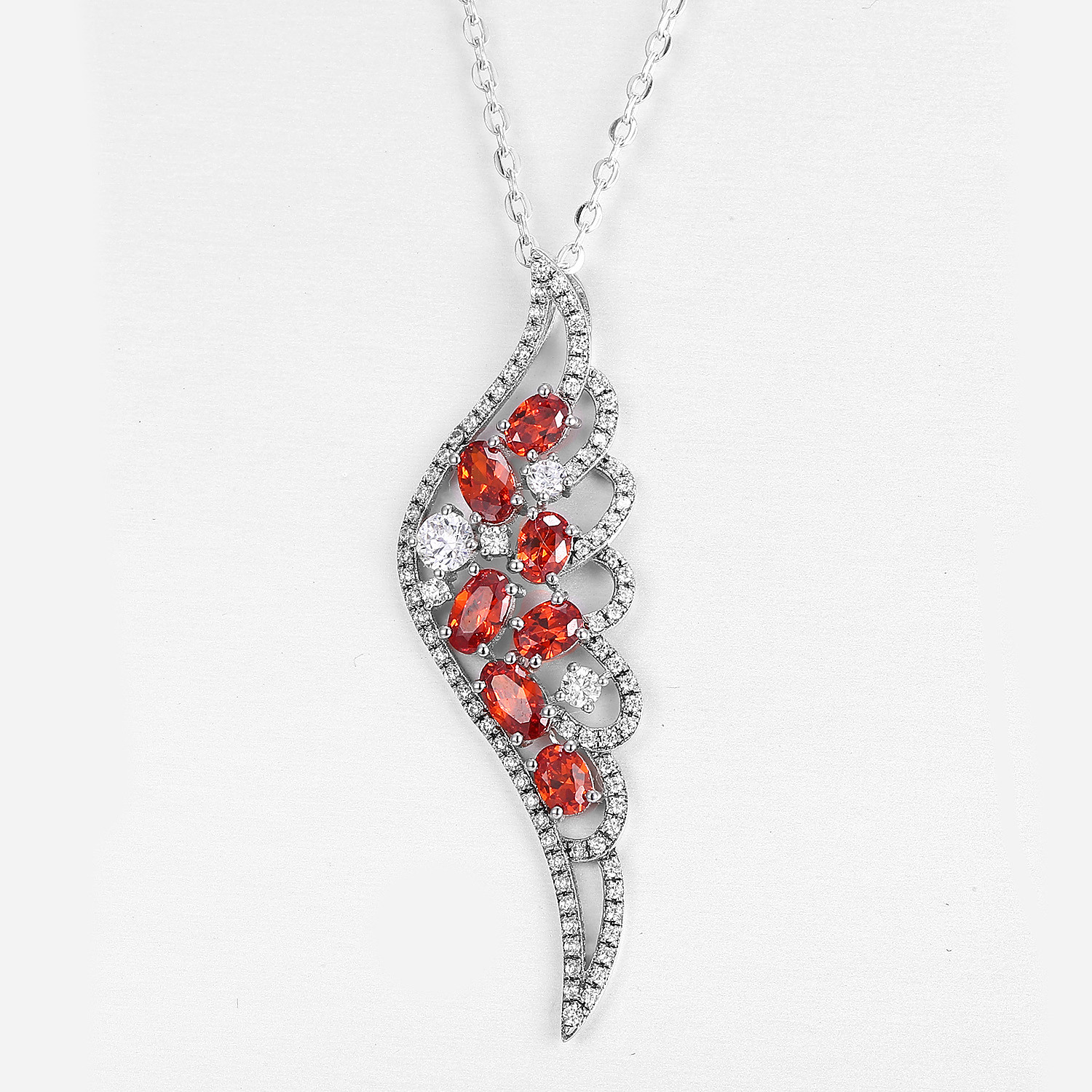 Elegant Long Teardrop Zircon Pendant Sterling Silver Gemstone Jewelry For Ladies And Men