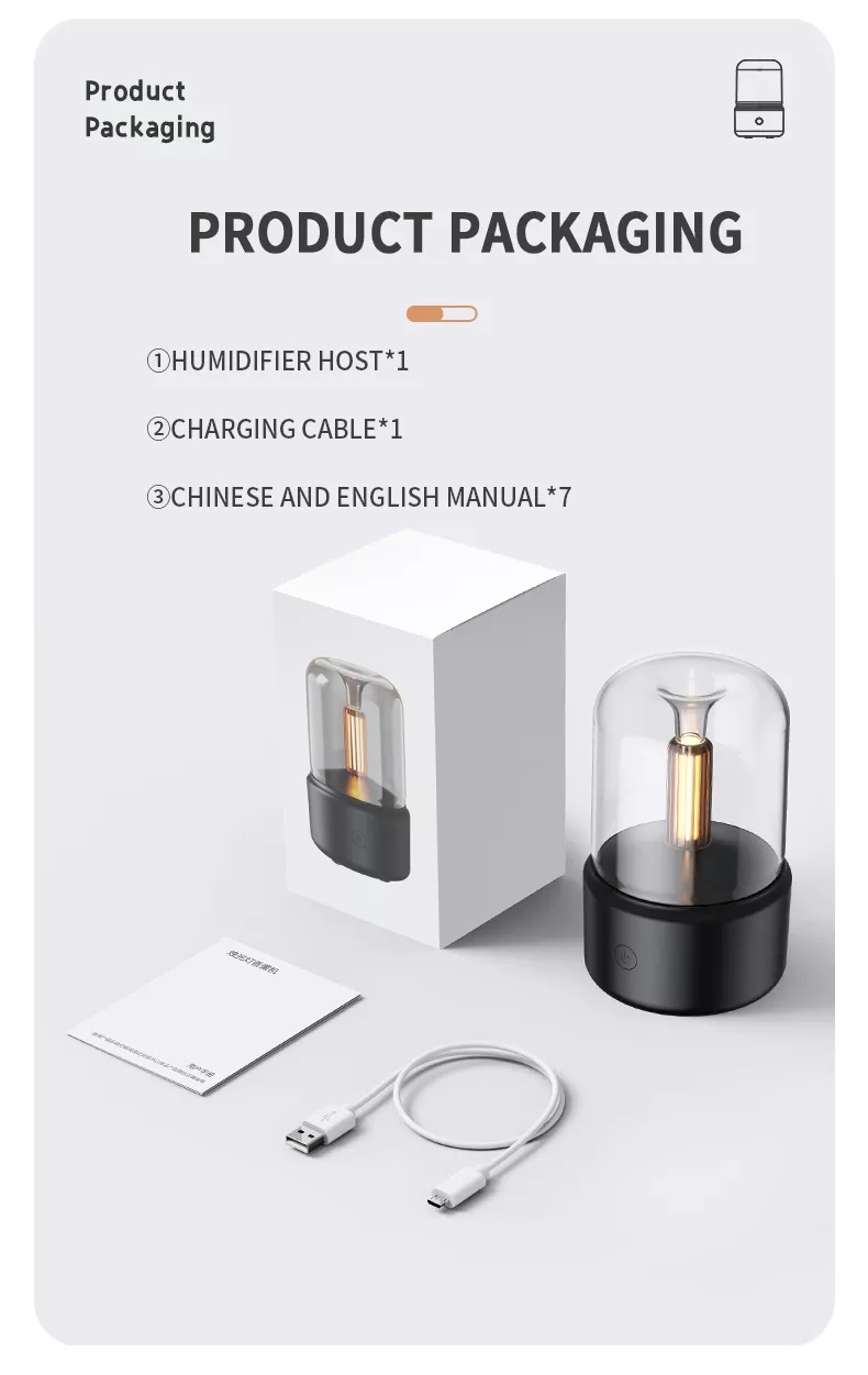 H2o Spray Mist Maker Fogger Aroma Diffuser Essential Oil Car Air Humidifier Mini Atmosphere Simulation Candle Light Humidifier