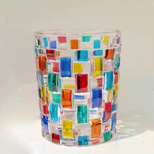Wholesale Ins Style Colorful Mosaic Crystal Glass Cup Mug for Espresso Whisky 270ml from china suppliers