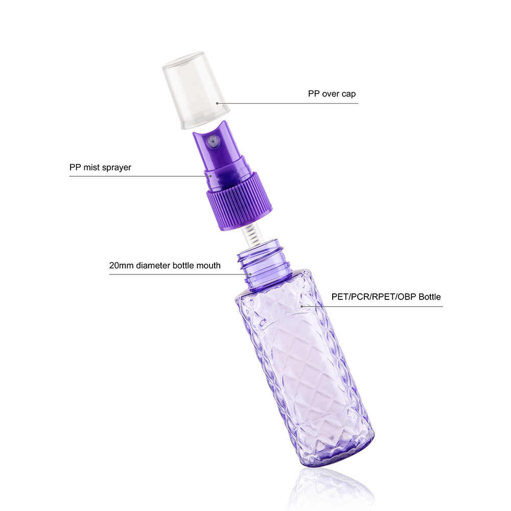PET PCR Material Plastic Spray Bottles Portable Size 50ML For Travel Use