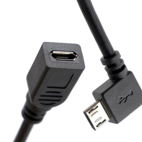 90 Degree Left Right Up Down Angle Male to Female Micro B USB 2.0 Extension