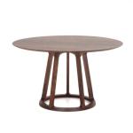 Modern Dining Room Furniture Walnut Solid Wood Frame Round Dining Table with