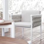 Waterproof UV Resistant Fabric 45D Density Cotton Rattan Garden Furniture Dining