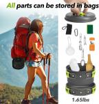 Camping Cookware Pots And Pans, Camping Cookware Mess Kit,Non-Stick Lightweight