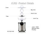 JC202 Compact Stainless Steel Citrus Press Lemon Squeezer