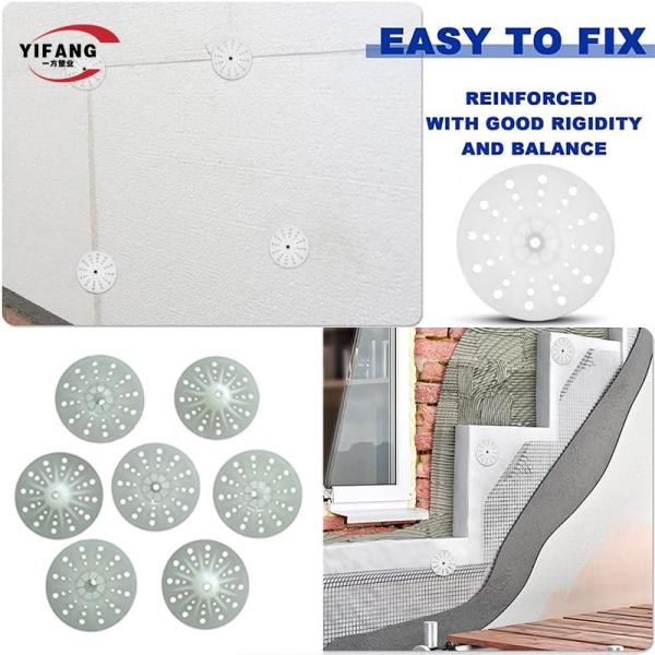 50mm Polypropylene Plastic Insulation Fixing Washers - 500 Pack