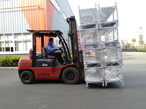 Electrostatic Spraying Foldable Wire Mesh Pallet Cage For Warehouse Storage