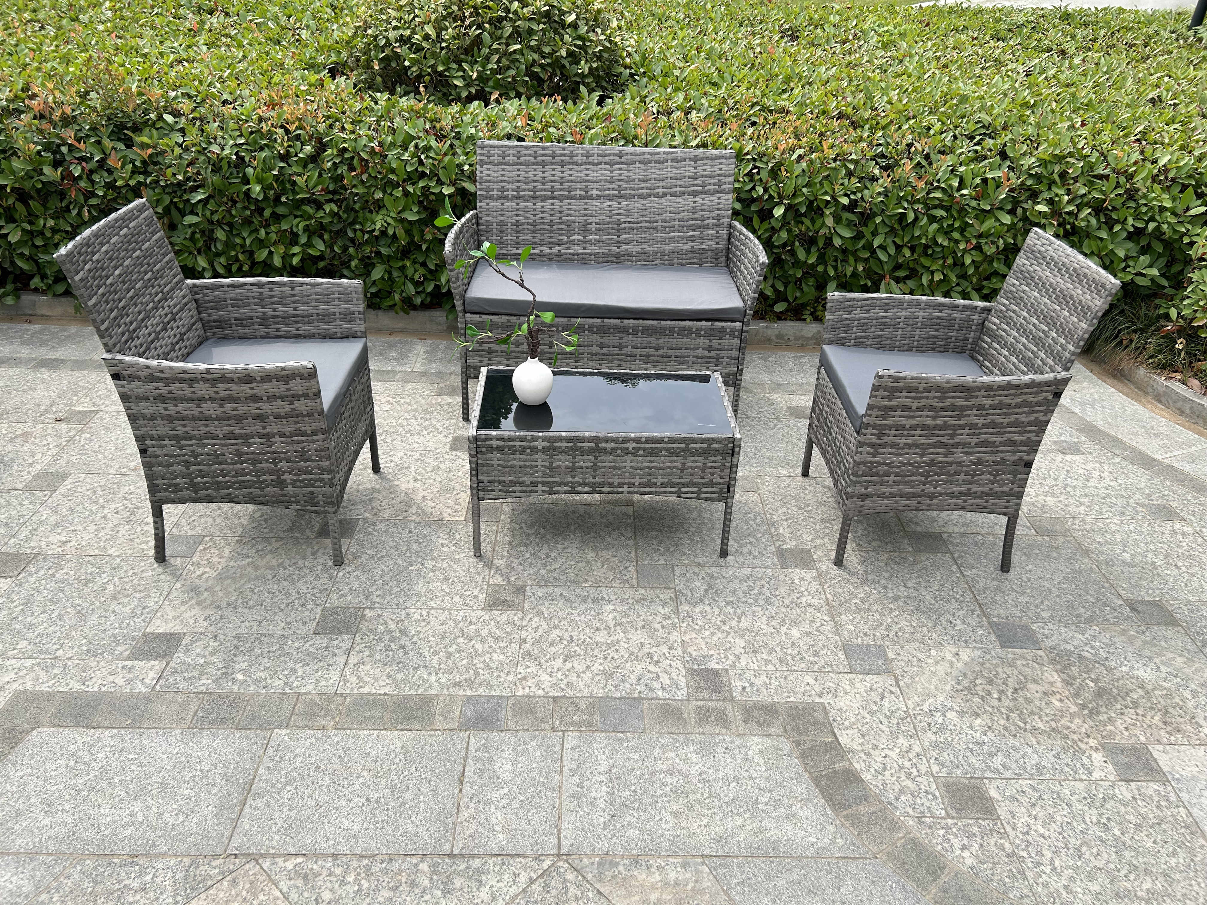 4 Seater Rattan Garden Table And Chairs Wicker Table Chairs Garden Furniture Set