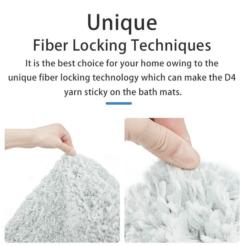 D4 Microfiber Washable Latex Backed Bathroom Rugs quick absorption
