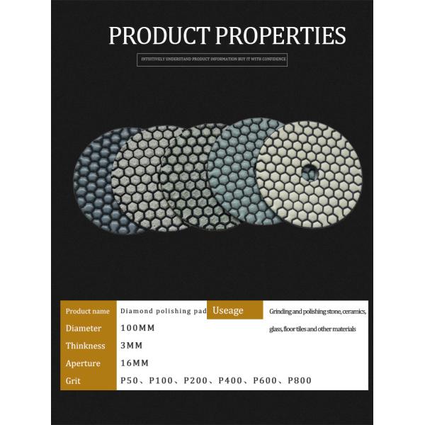 4 inch Diamond Pads for Granite Stone Concrete Marble Floor Grinder or Polisher