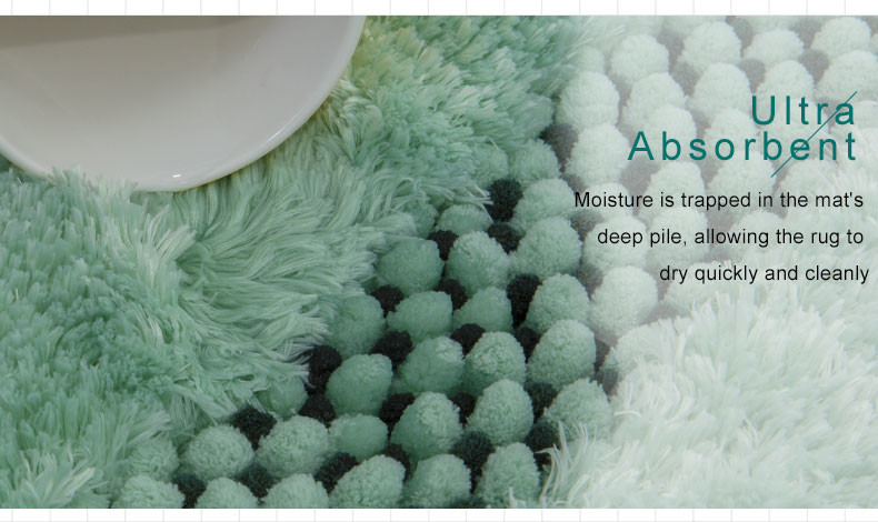 Soft Water Absorbent Microfiber Shag Rug Machine Washable Microfiber Shower Mat