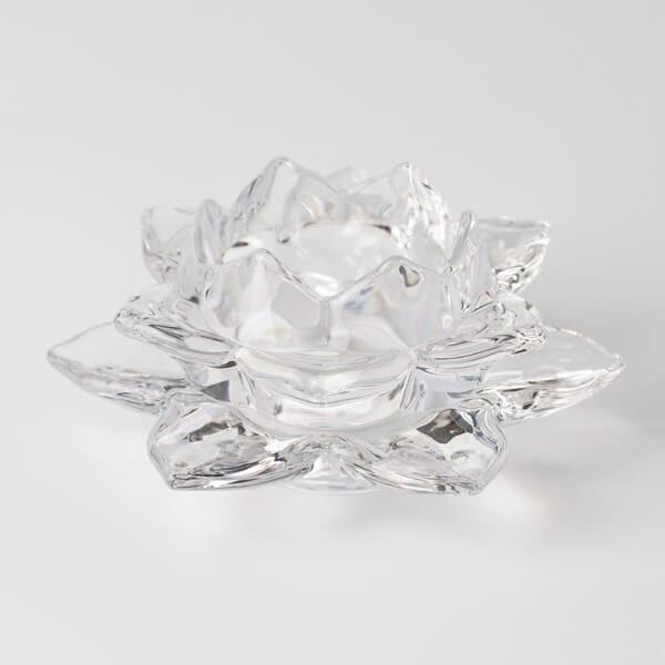 Lead Free Color Glass Candle Holder Clear Lotus Capiz Tealight Candleholder 5