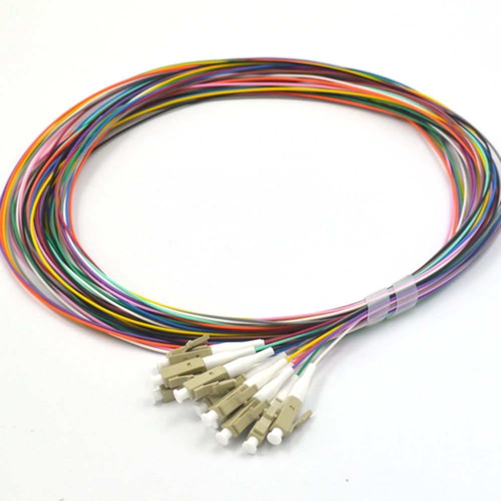 OM1 OM2 Multimode Fiber Pigtail Color Coded Bunch Ribbon Fan Out Customized Length