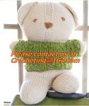 Hand knit bear toy, hand knit panda toy, knit, knitting girl, 100% cotton yarn