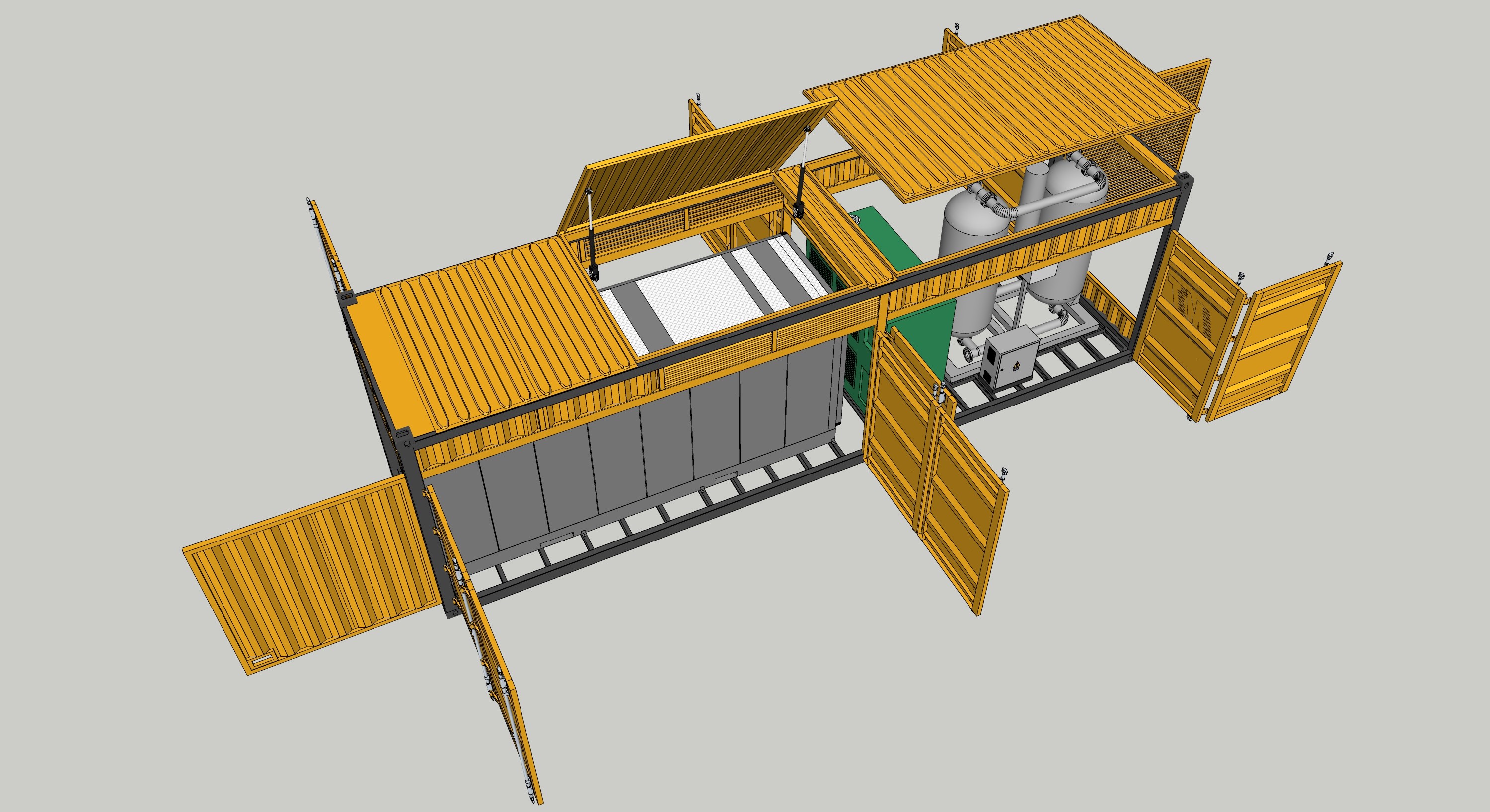 13M2 Frame Box Shipping Container Equipment 20GP IP54