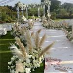 Wholesale Large fluffy Pampas grass bouquet Artificial flowers for wedding