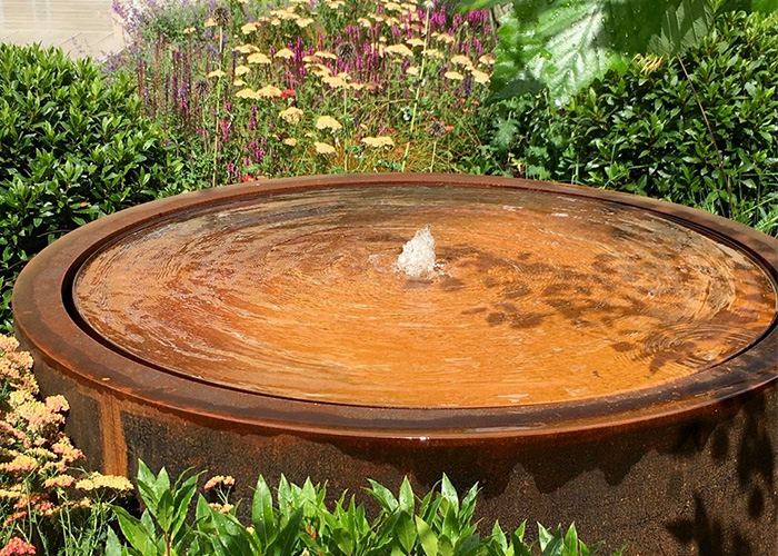 Factory Custom Corten Steel Waterfall Water Fountain Metal Water Features